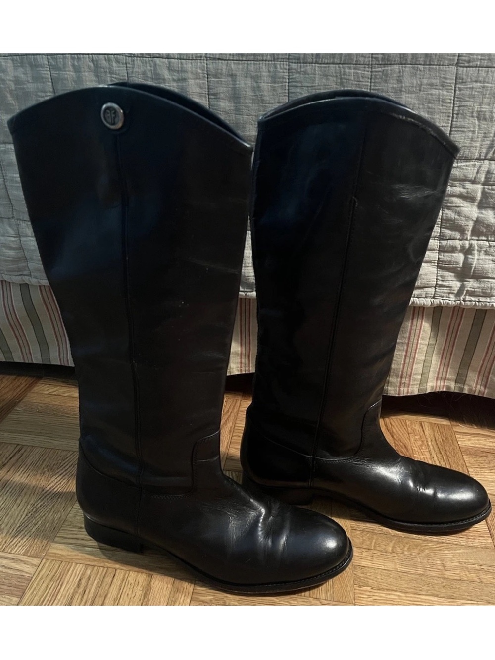 Frye Women’s Black Leather Knee-High Riding Boots Size 9.5B EUC